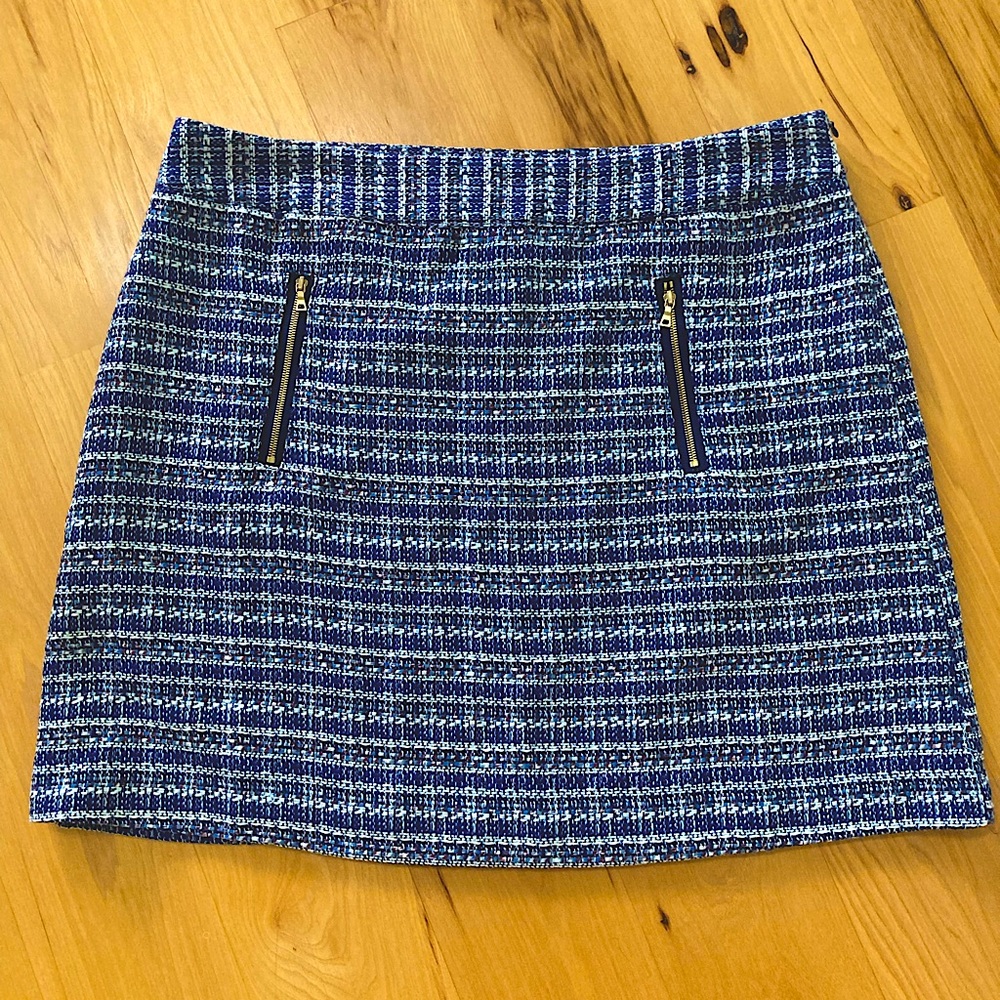 NWT Loft zip pockets tweed skirt size 14